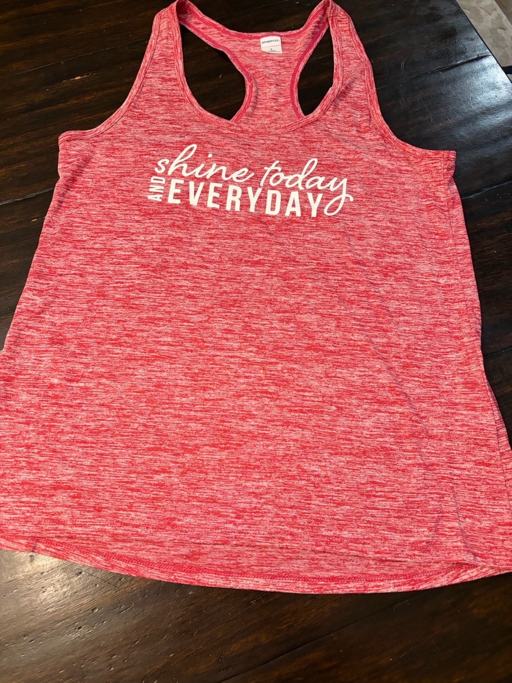 Women’s OPTAVIA Racerback Tank Top - Pink Heather "Shine Today and Everyday"-L